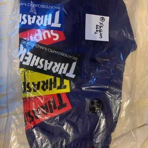Supreme thrasher multi logo sweatshort washed navy